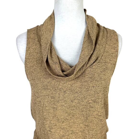 Soft Surroundings NWT Kerry Tan Speckled Cowl Neck Neutral Sleeveless Dress - Picture 4 of 8